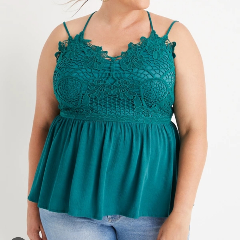 SzXXL Maurice's Lace Top Babydoll Top